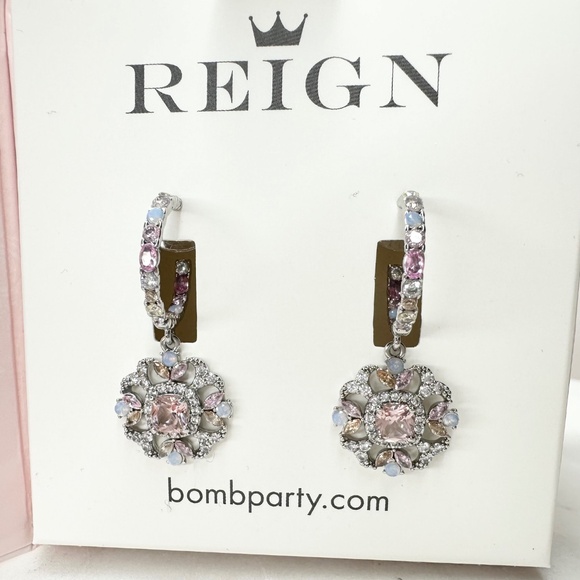 Bomb Party Reign Princess Royal Gems Morganite Earrings RBP7676 NWT - Picture 3 of 5